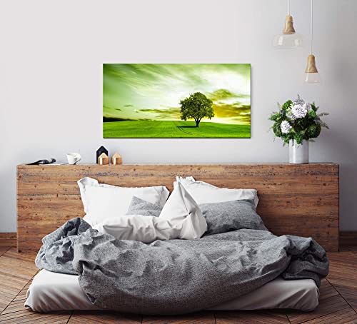 Paul Sinus Art Baum im grünen Wandbild in verschiedenen Größen Wähle Deine Größe 60x120cm von Paul Sinus Art