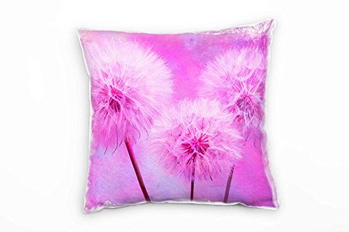 Paul Sinus Art Blumen, Pusteblumen, pink, lila Deko Kissen 40x40cm für Couch Sofa Lounge Zierkissen - Dekoration zum Wohlfühlen von Paul Sinus Art