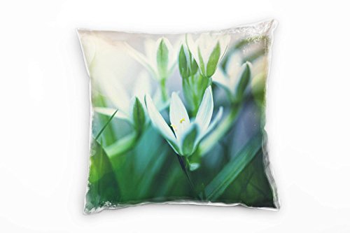 Paul Sinus Art Blumen, Schneeglöckchen, Frühling, grün, weiß Deko Kissen 40x40cm für Couch Sofa Lounge Zierkissen - Dekoration zum Wohlfühlen von Paul Sinus Art