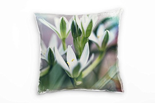 Paul Sinus Art Blumen, Schneeglöckchen, grün, weiß Deko Kissen 40x40cm für Couch Sofa Lounge Zierkissen - Dekoration zum Wohlfühlen von Paul Sinus Art