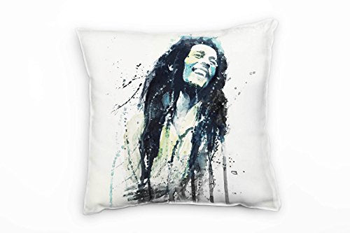 Paul Sinus Art Bob Marley I Deko Kissen Bezug 40x40cm für Couch Sofa Lounge Zierkissen - Dekoration zum Wohlfühlen von Paul Sinus Art