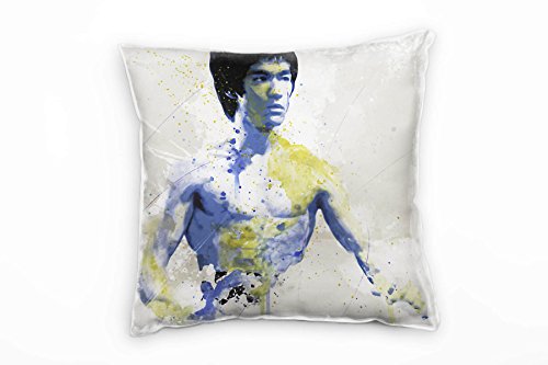 Paul Sinus Art Bruce Lee II Deko Kissen Bezug 40x40cm für Couch Sofa Lounge Zierkissen - Dekoration zum Wohlfühlen von Paul Sinus Art