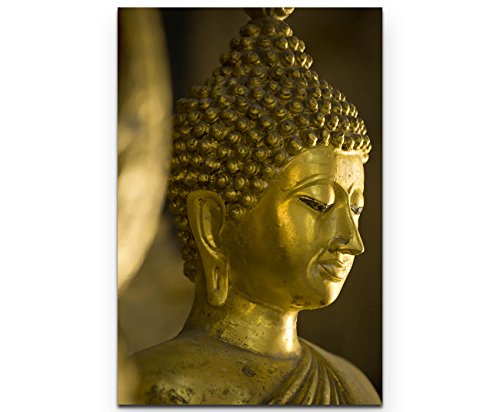 Paul Sinus Art Buddha im Tempel - Leinwandbild 90x60cm von Paul Sinus Art