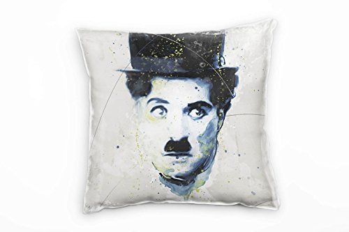Paul Sinus Art Charlie Chaplin Deko Kissen Bezug 40x40cm für Couch Sofa Lounge Zierkissen - Dekoration zum Wohlfühlen von Paul Sinus Art