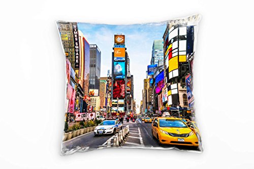 Paul Sinus Art City, New York, Manhattan, Times Square, bunt Deko Kissen 40x40cm für Couch Sofa Lounge Zierkissen - Dekoration zum Wohlfühlen von Paul Sinus Art