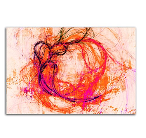 Paul Sinus Art Der Mustermix pink orange Abstraktes Bild auf Leinwand Abstrakt114_cm_dekoratives Leinwandbild Wandbild 120x80cm schlicht stilvoll Zeitlose Wohraumdeko TOP Kunstdruck Eyecatcher Design von Paul Sinus Art