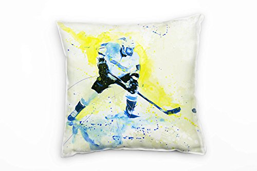 Paul Sinus Art Eishockey III Deko Kissen mit Füllung 40x40cm für Couch Sofa Lounge Zierkissen - Dekoration zum Wohlfühlen von Paul Sinus Art