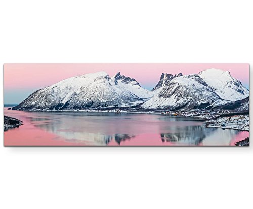 Paul Sinus Art Fjorde – Norwegen - Panoramabild auf Leinwand in 150x50cm von Paul Sinus Art