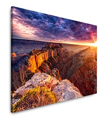 Paul Sinus Art Grand Canyon 100 x 70 cm Inspirierende Fotokunst in Museums-Qualität für Ihr Zuhause als Wandbild auf Leinwand in von Paul Sinus Art