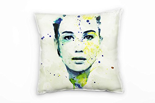 Paul Sinus Art Jennifer Lawrence V Deko Kissen mit Füllung 40x40cm für Couch Sofa Lounge Zierkissen - Dekoration zum Wohlfühlen von Paul Sinus Art