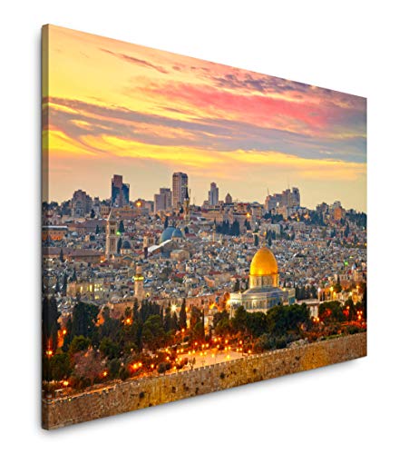 Paul Sinus Art Jerusalem Israel 180 x 120 cm Inspirierende Fotokunst in Museums-Qualität für Ihr Zuhause als Wandbild auf Leinwand in XXL Format von Paul Sinus Art