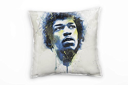 Paul Sinus Art Jimi Hendrix I Deko Kissen mit Füllung 40x40cm für Couch Sofa Lounge Zierkissen - Dekoration zum Wohlfühlen von Paul Sinus Art