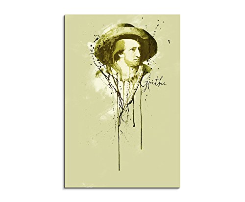 Paul Sinus Art Johann Wolfgang von Goethe 90x 60cm Keilrahmenbild Kunstbild Aquarell Art Wandbild auf Leinwand fertig gerahmt Original Unikat von Paul Sinus Art