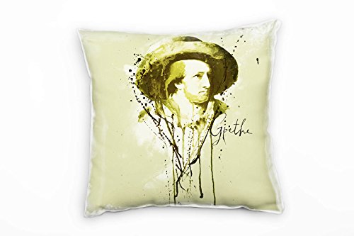 Paul Sinus Art Johann Wolfgang von Goethe Deko Kissen Bezug 40x40cm für Couch Sofa Lounge Zierkissen - Dekoration zum Wohlfühlen von Paul Sinus Art