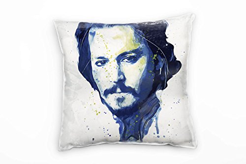 Paul Sinus Art Johnny Depp I Deko Kissen mit Füllung 40x40cm für Couch Sofa Lounge Zierkissen - Dekoration zum Wohlfühlen von Paul Sinus Art