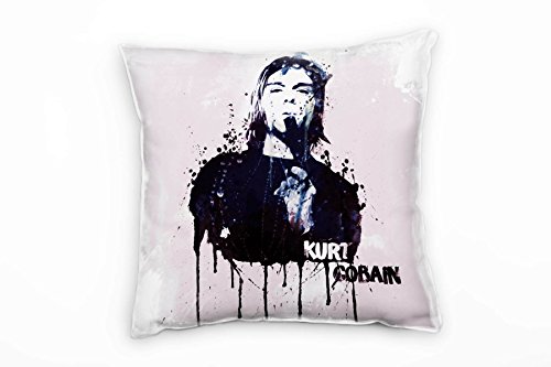 Paul Sinus Art Kurt Cobain Deko Kissen mit Füllung 40x40cm für Couch Sofa Lounge Zierkissen - Dekoration zum Wohlfühlen von Paul Sinus Art