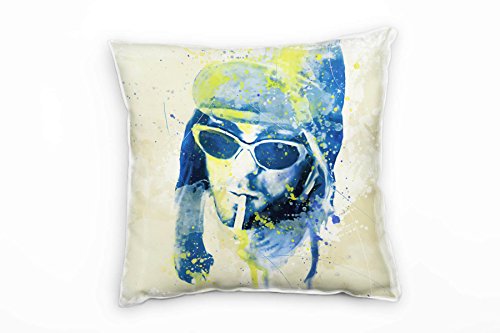 Paul Sinus Art Kurt Cobain I Deko Kissen Bezug 40x40cm für Couch Sofa Lounge Zierkissen - Dekoration zum Wohlfühlen von Paul Sinus Art