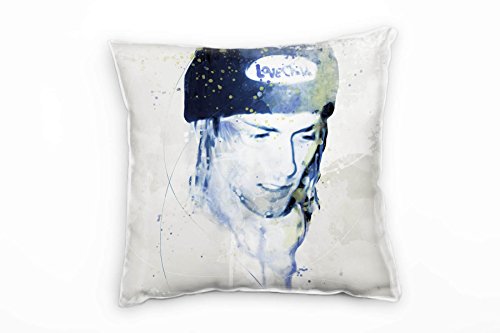 Paul Sinus Art Kurt Cobain II Deko Kissen Bezug 40x40cm für Couch Sofa Lounge Zierkissen - Dekoration zum Wohlfühlen von Paul Sinus Art