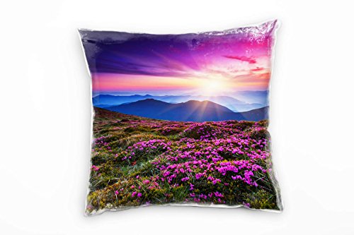 Paul Sinus Art Landschaft, bunt, Sonnenuntergang, Berge, Blumen Deko Kissen 40x40cm für Couch Sofa Lounge Zierkissen - Dekoration zum Wohlfühlen Paul Sinus Art Landschaft, bunt, Sonnenuntergang, Berge, Blumen Deko Kissen 40x40cm für Couch Sofa Lounge Zierkissen - Dekoration zum Wohlfühlen von Paul Sinus Art
