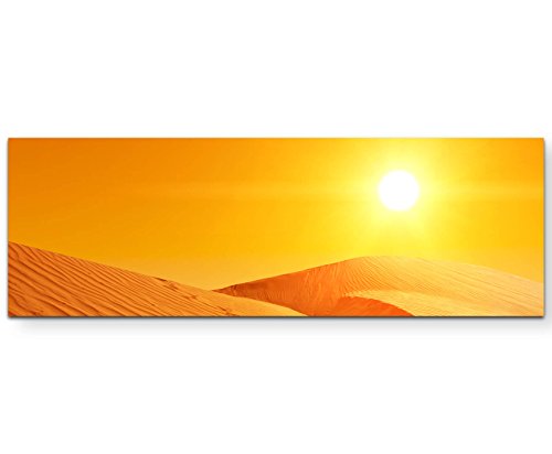 Paul Sinus Art Leinwandbilder | Bilder Leinwand 120x40cm Sonnenuntergang über den Sanddünen der Sahara – Tunesien von Paul Sinus Art