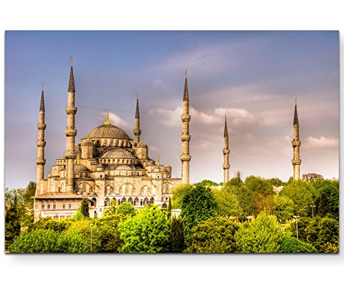 Paul Sinus Art Leinwandbilder | Bilder Leinwand 120x80cm Blaue Moschee – Istanbul von Paul Sinus Art