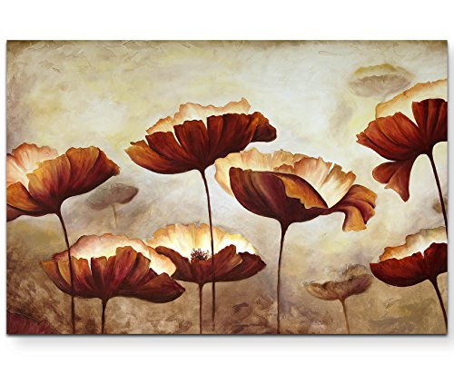 Paul Sinus Art Leinwandbilder | Bilder Leinwand 120x80cm Gemälde Mohnblumen von Paul Sinus Art