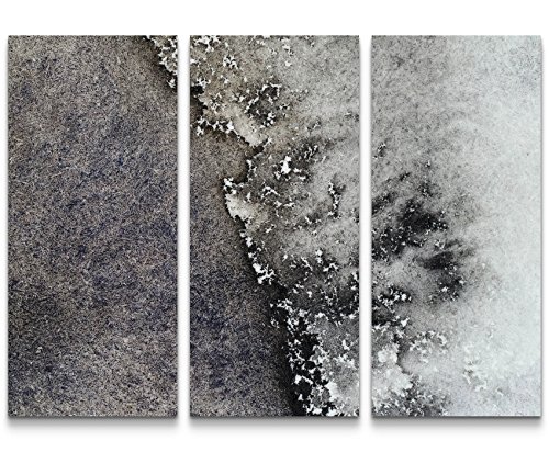 Paul Sinus Art Leinwandbilder | Bilder Leinwand 130x90cm abstraktes Gemälde in grau und weiß von Paul Sinus Art