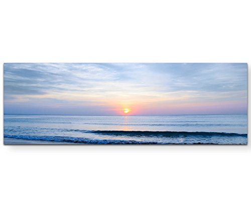 Paul Sinus Art Leinwandbilder | Bilder Leinwand 150x50cm Abenddämmerung am Meer von Paul Sinus Art