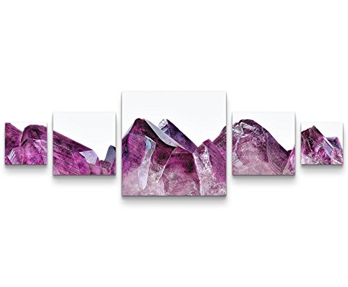 Paul Sinus Art Leinwandbilder | Bilder Leinwand 160x50cm rosa Kristalle von Paul Sinus Art