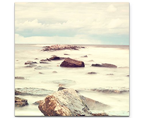 Paul Sinus Art Leinwandbilder | Bilder Leinwand 60x60cm Steine im Meer Paul Sinus Art Leinwandbilder | Bilder Leinwand 60x60cm Steine im Meer von SIN-US 74