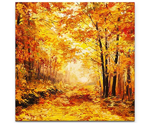 Paul Sinus Art Leinwandbilder | Bilder Leinwand 60x60cm Wald im Herbst – Ölgemälde Paul Sinus Art Leinwandbilder | Bilder Leinwand 60x60cm Wald im Herbst – Ölgemälde von Paul Sinus Art