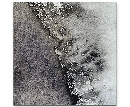 Paul Sinus Art Leinwandbilder | Bilder Leinwand 60x60cm abstraktes Gemälde in grau und weiß von Paul Sinus Art