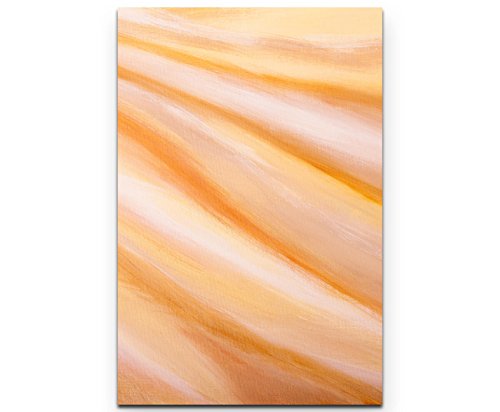 Paul Sinus Art Leinwandbilder | Bilder Leinwand 90x60cm gelbe und orange Farbschichten auf Leinwand von Paul Sinus Art