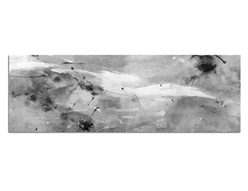 Paul Sinus Art Leinwandfoto als Panorama SCHWARZ/Weiss 150x50cm Hintergrund abstrakt von Paul Sinus Art
