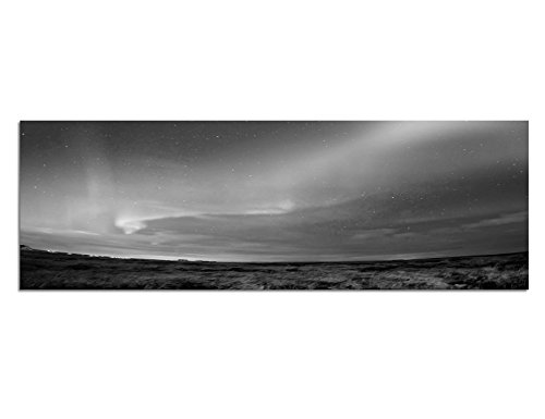 Paul Sinus Art Leinwandfoto als Panorama SCHWARZ/Weiss 150x50cm Island Nordlichter Landschaft von Paul Sinus Art
