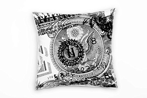 Paul Sinus Art Macro, US Dollar, schwarz, weiß Deko Kissen 40x40cm für Couch Sofa Lounge Zierkissen - Dekoration zum Wohlfühlen von Paul Sinus Art