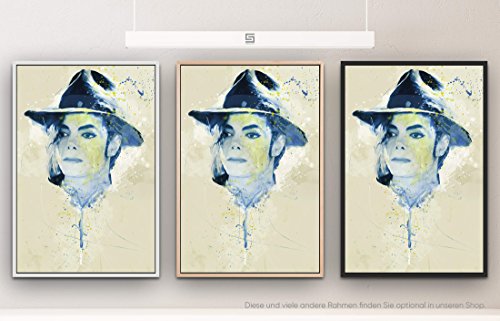 Paul Sinus Art Michael Jackson I 90x60cm auf Leinwand im Schattenfugenrahmen schwarz edel von Paul Sinus Art