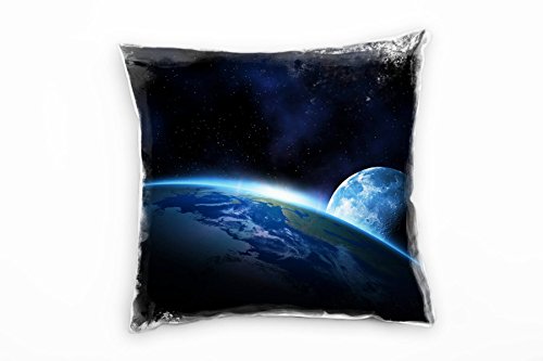 Paul Sinus Art Natur, schwarz, blau, Erde, Weltall, Mond Deko Kissen 40x40cm für Couch Sofa Lounge Zierkissen - Dekoration zum Wohlfühlen von Paul Sinus Art