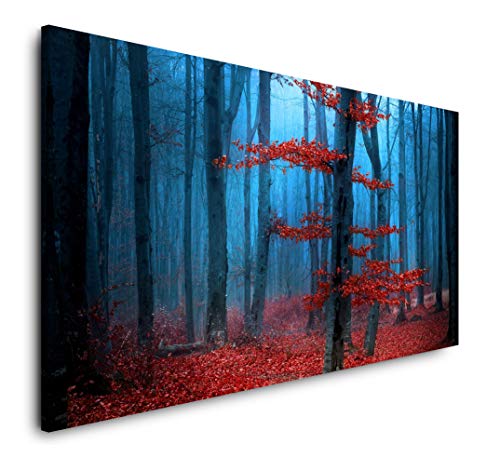 Paul Sinus Art Nebel im Wald 120x 60cm Panorama Leinwand Bild XXL Format Wandbilder Wohnzimmer Wohnung Deko Kunstdrucke von Paul Sinus Art