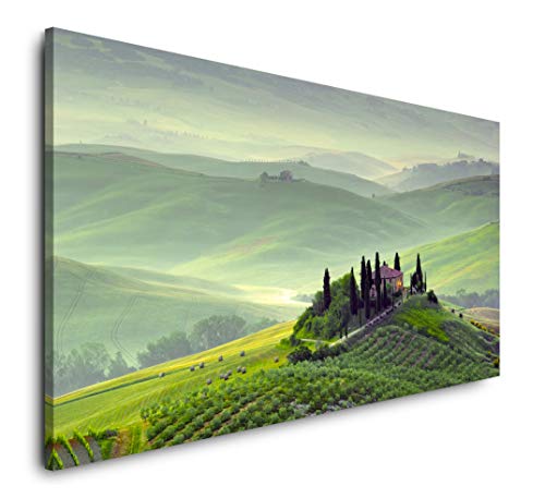 Paul Sinus Art Nebel in der Toskana 120x 60cm Panorama Leinwand Bild XXL Format Wandbilder Wohnzimmer Wohnung Deko Kunstdrucke von Paul Sinus Art