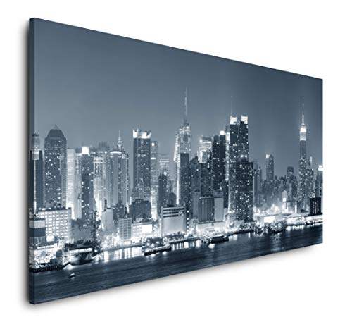 Paul Sinus Art New York Skyline 120x 60cm Panorama Leinwand Bild XXL Format Wandbilder Wohnzimmer Wohnung Deko Kunstdrucke von Paul Sinus Art