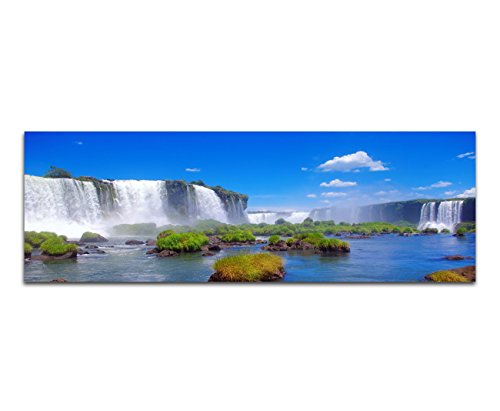 Paul Sinus Art Panoramabild XXL auf Leinwand und Keilrahmen 180x70cm Brasilien Wasserfälle Himmel Natur von Paul Sinus Art