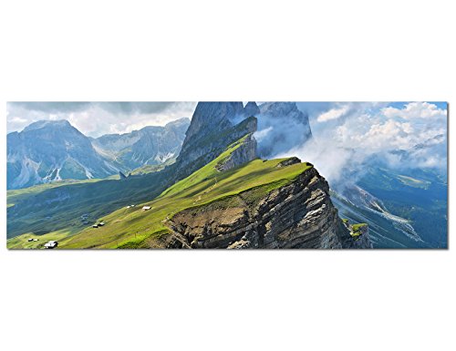 Paul Sinus Art Panoramabild XXL auf Leinwand und Keilrahmen 180x70cm Italien Alpen Landschaft Gebirge Wolken von Paul Sinus Art