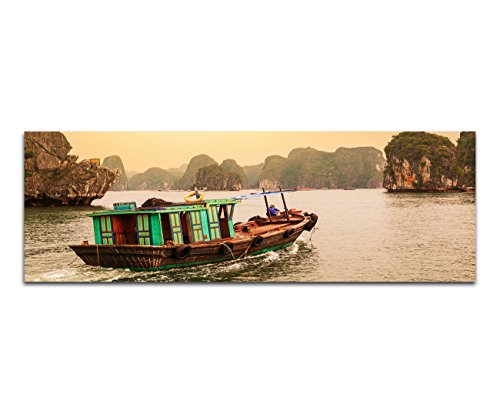 Paul Sinus Art Panoramabild XXL auf Leinwand und Keilrahmen 180x70cm Vietnam Meer Felsen Boot Morgenlicht Paul Sinus Art Panoramabild XXL auf Leinwand und Keilrahmen 180x70cm Vietnam Meer Felsen Boot Morgenlicht von Paul Sinus Art
