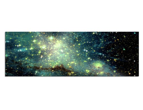 Paul Sinus Art Panoramabild auf Leinwand und Keilrahmen 120x40cm Weltraum Galaxie Sterne Planeten von Paul Sinus Art