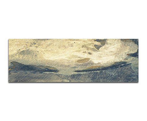 Paul Sinus Art Panoramabild auf Leinwand und Keilrahmen 150x50cm Hintergrund abstrakt Texture grau beige von Paul Sinus Art