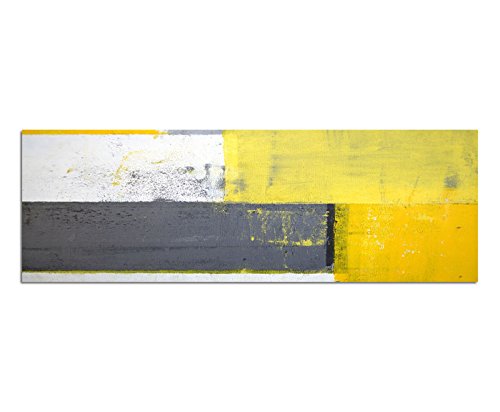 Paul Sinus Art Panoramabild auf Leinwand und Keilrahmen 150x50cm Kunstmalerei abstrakt gelb grau Paul Sinus Art Panoramabild auf Leinwand und Keilrahmen 150x50cm Kunstmalerei abstrakt gelb grau von Paul Sinus Art