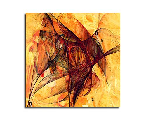 Paul Sinus Art Phantasie der Wärme - Abstrakt368_60x60cm Bild auf Leinwand Abstraktes Motiv quadratisches Format Kunstdruck auf Keilrahmen von Paul Sinus Art