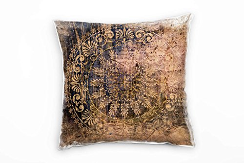 Paul Sinus Art Retro und Vintage, braun, Schrift, Mandala Deko Kissen 40x40cm für Couch Sofa Lounge Zierkissen - Dekoration zum Wohlfühlen von Paul Sinus Art