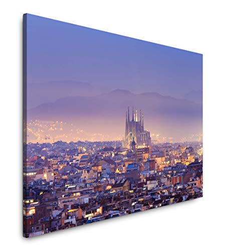 Paul Sinus Art Skyline Barcelona Wandbild in verschiedenen Größen Wähle Deine Größe 150x100cm von Paul Sinus Art